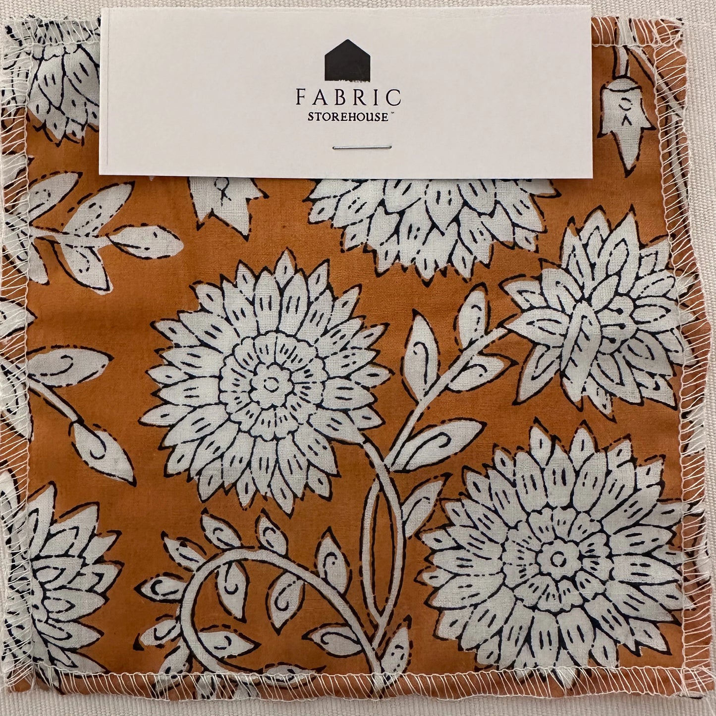 Orange Flower Block-Print
