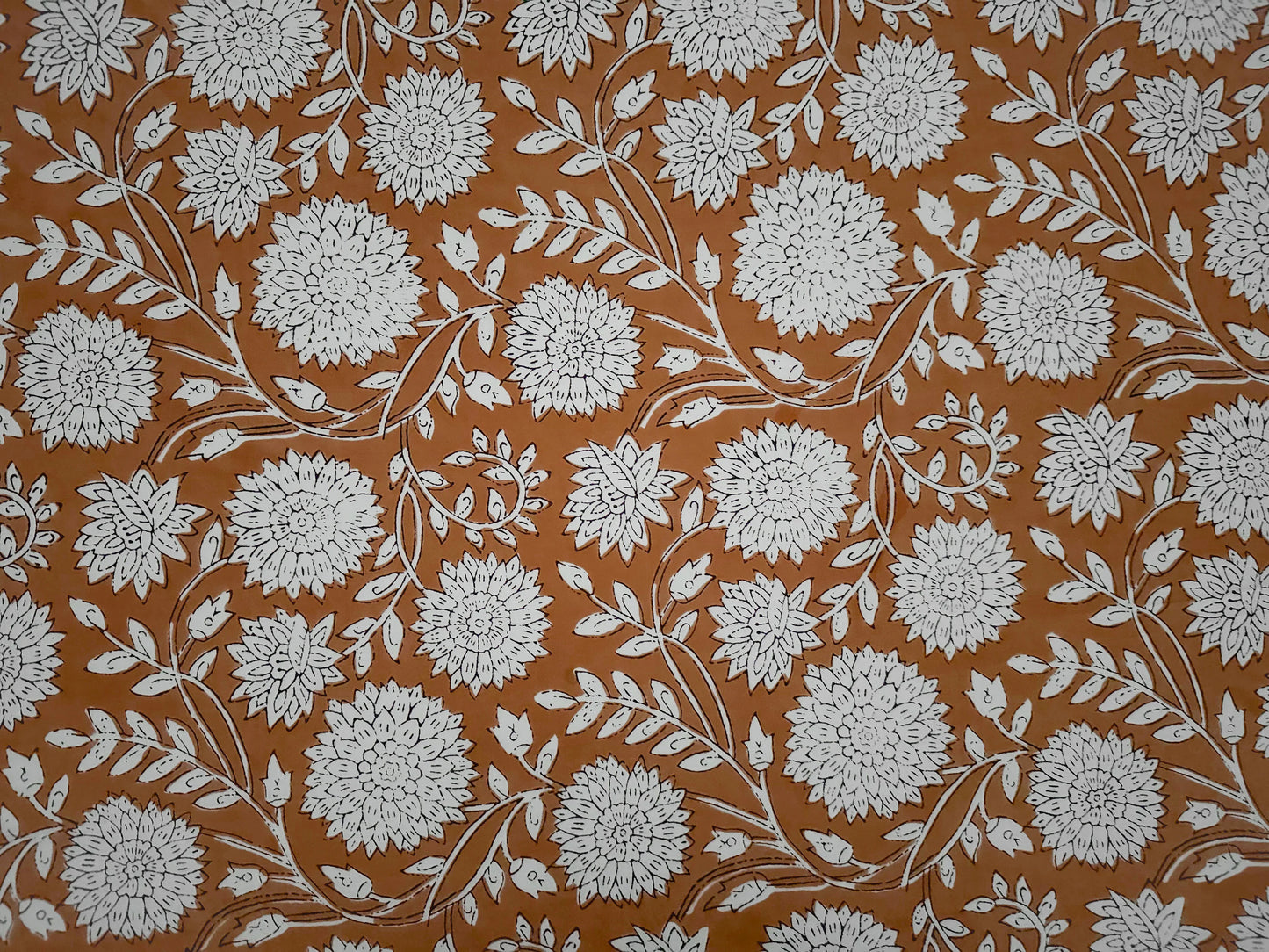 Orange Flower Block-Print