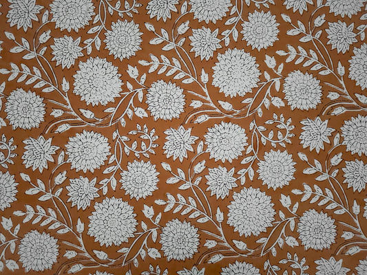 Orange Flower Block-Print