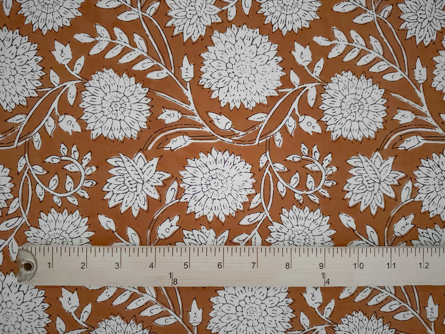Orange Flower Block-Print
